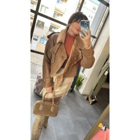 karmelowy kożuch naturalny // 2226