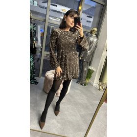 czekoladowa cekinowa sukienka // 2852