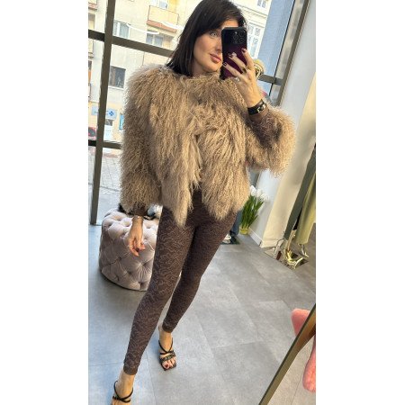 Futerko Lama AdoreDanew | Kurtka z Naturalnej Lamy | Kolor Fango