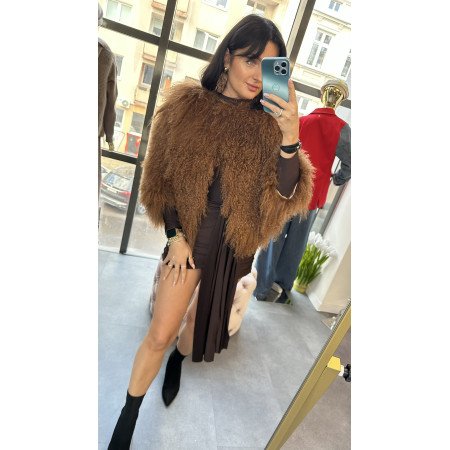 Futerko Lama AdoreDanew | Kurtka z Naturalnej Lamy | Kolor Karmelowy