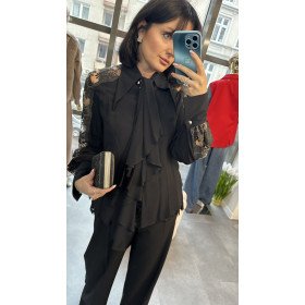 Czarna ozdobna koszula od Babylon // 3656