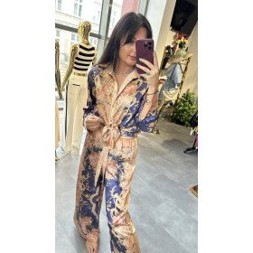 niebiesko-kremowe spodnie // 1626