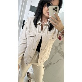 Bawełniana Koszula Wierzchnia typu Overshirt – Beżowy Klasyk // 5758