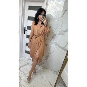 Elegancka Szmizjerka Marc&Andre – Lekkość Wiskozy,  Ciepły Karmel // 5779