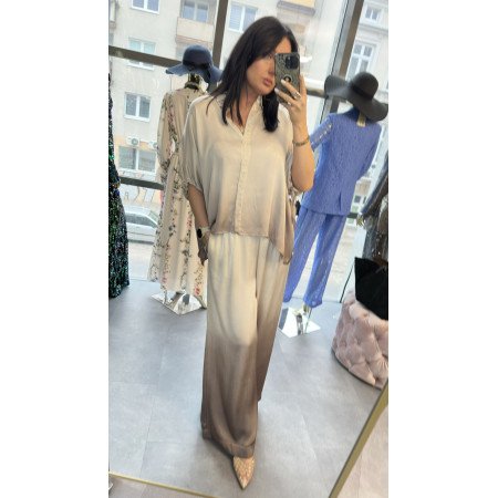 Luksusowe Spodnie Wiskozowe Ombre Pia B. – Beige & Brown // 5812