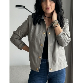 Luksusowa Kurtka Koszulowa z Miękkiej Skóry Cielęcej – Chłodny Taupe // 5776