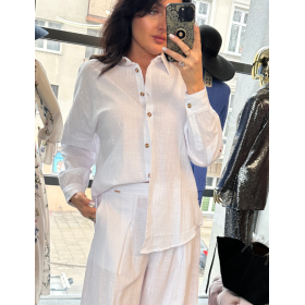 Biała Lekka Koszula z Naturalnej Bawełny Marc & André – Elegancja w Stylu Casual // 5826