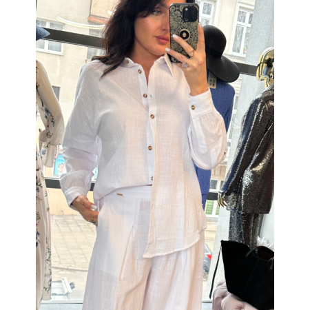 Biała Lekka Koszula z Naturalnej Bawełny Marc & André – Elegancja w Stylu Casual // 5826