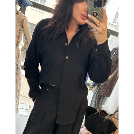 Czarna Lekka Koszula z Naturalnej Bawełny Marc & André – Elegancja w Stylu Casual // 5828