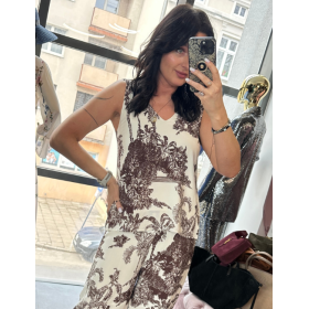 Elegancka Bluzka Viscose Satin Artigli – Włoski Szyk w Motywie Toile de Jouy // 5831