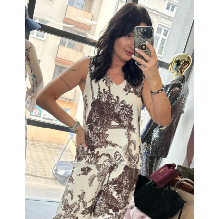 Elegancka Bluzka Viscose Satin Artigli – Włoski Szyk w Motywie Toile de Jouy // 5831