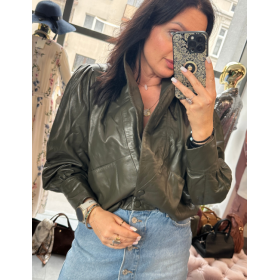 kurtka skóra naturalna , khaki // 5846