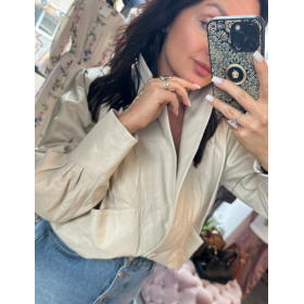 kurtka skóra naturalna, krem // 5848