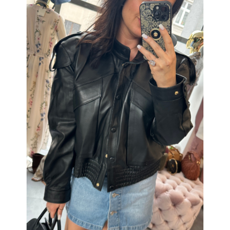 czarna Kurtka Skórzana - AdoreDanew | Made in Turkey // 5849