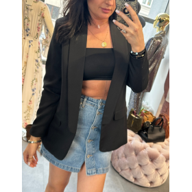 Czarna Marynarka Oversize Premium – Stylowa i Niegniotąca – Polska Produkcja AdoreDanew // 5850