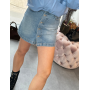 Bawełniana Spódnica Jeansowa Mini na Guziki – Jasny Jeans AdoreDanew // 5855