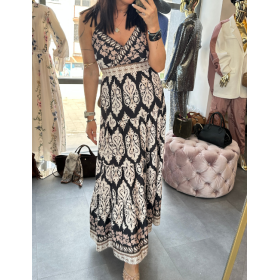 czarno biała sukienka regulowanych ramiączkach // 5856