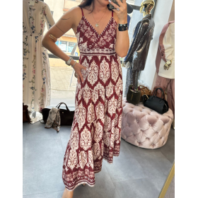 czerwono-biała sukienka regulowanych ramiączkach // 5857