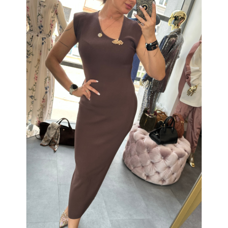 Brązowa wiskozowa sukienka // 5860