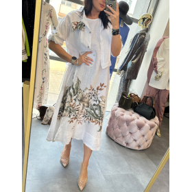 komplet sukienka i koszula, 100% len // 5866