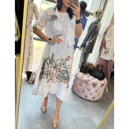 komplet sukienka i koszula, 100% len // 5866