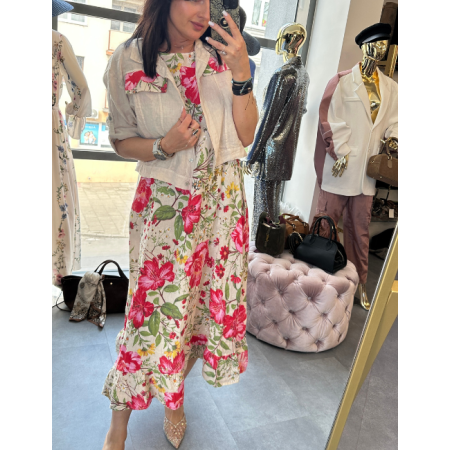 komplet sukienka i koszula, 100% len // 5867