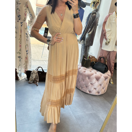 Beżowa sukienka wiskozowa // 5869