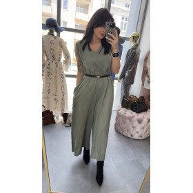 khaki kombinezon 100% len // 5885