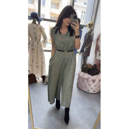 khaki kombinezon 100% len // 5885