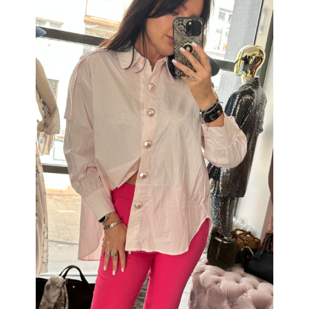 Różowa bawełniana koszula // 5886