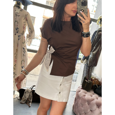 Brązowa bluzka z wiązaniem // 5893