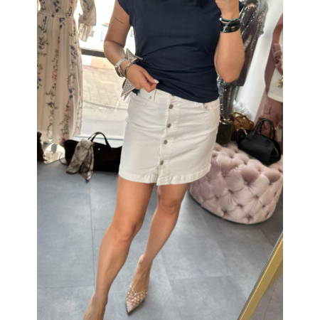 Biała jeansowa spódnica // 5895