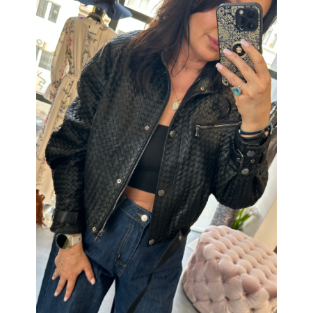 Czarna kurtka ze skóry cielęcej // 5896