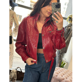 Czerwona kurtka ze skóry cielęcej  // 5898