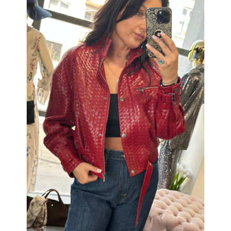 Czerwona kurtka ze skóry cielęcej  // 5898