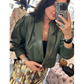 kurtka skóra naturalna , khaki // 5899