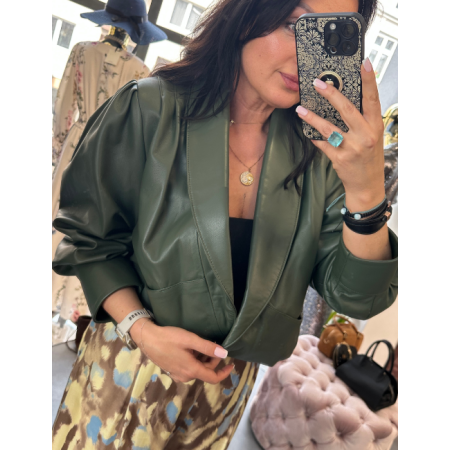 kurtka skóra naturalna , khaki // 5899