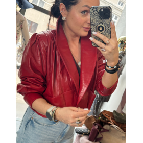 kurtka skóra naturalna , czerwona // 5900