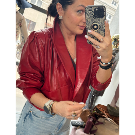 kurtka skóra naturalna , czerwona // 5900