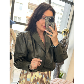 kurtka skóra naturalna , khaki // 5846