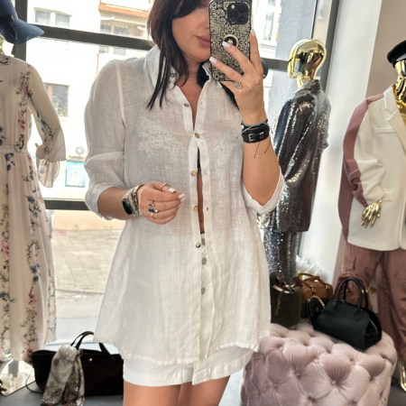 Biała koszula lniana // 5901