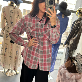 koszula w kratkę oversize // 5908