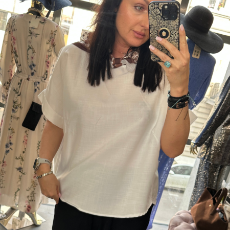 biała wiskozowa bluzka // 5911