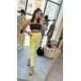 Limonkowe Spodnie Cargo AdoreDanew – Jedwabisty Lyocell & Tencel | Premium Quality // 5914