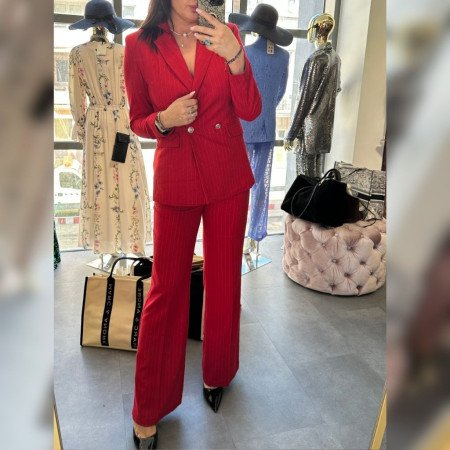Czerwony komplet, żakiet i spodnie // 5934