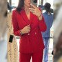 Czerwony komplet, żakiet i spodnie // 5934