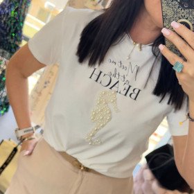 Bawełniana bluzka z perełkami // 5936