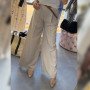 Eleganckie Spodnie Wide Leg ARTIGLI z Paskiem – Beżowe Palazzo High Waist, Premium Style // 5954