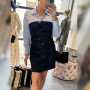 Sukienka Koszulowa ADOREDANEW Hybrydowa Denim & Sky Blue | Sukienka Mini z Paskiem // 5957