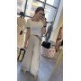 Eleganckie Spodnie Wide Leg ARTIGLI z Paskiem – Beżowe Palazzo High Waist, Premium Style // 5954